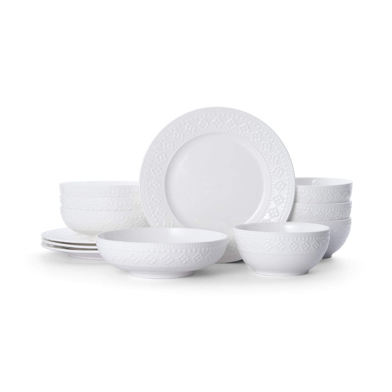 Pfaltzgraff Haisley 12-Piece Dinnerware Set, White - Image 2